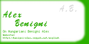 alex benigni business card